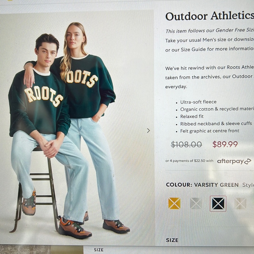 ISO! ROOTS Outdoor Athletics Crew Gender Free Sweatshirt